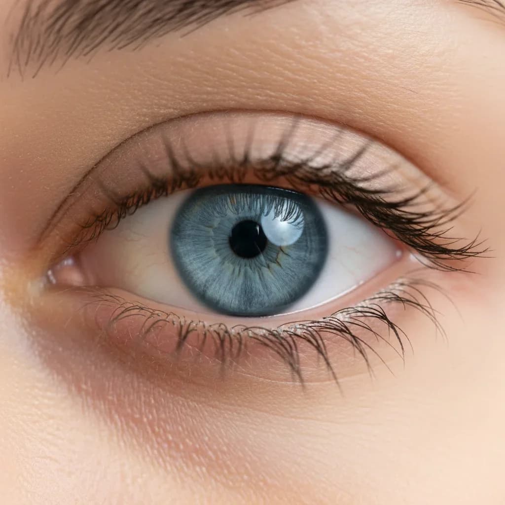 Portrait with eye color transformed using AI