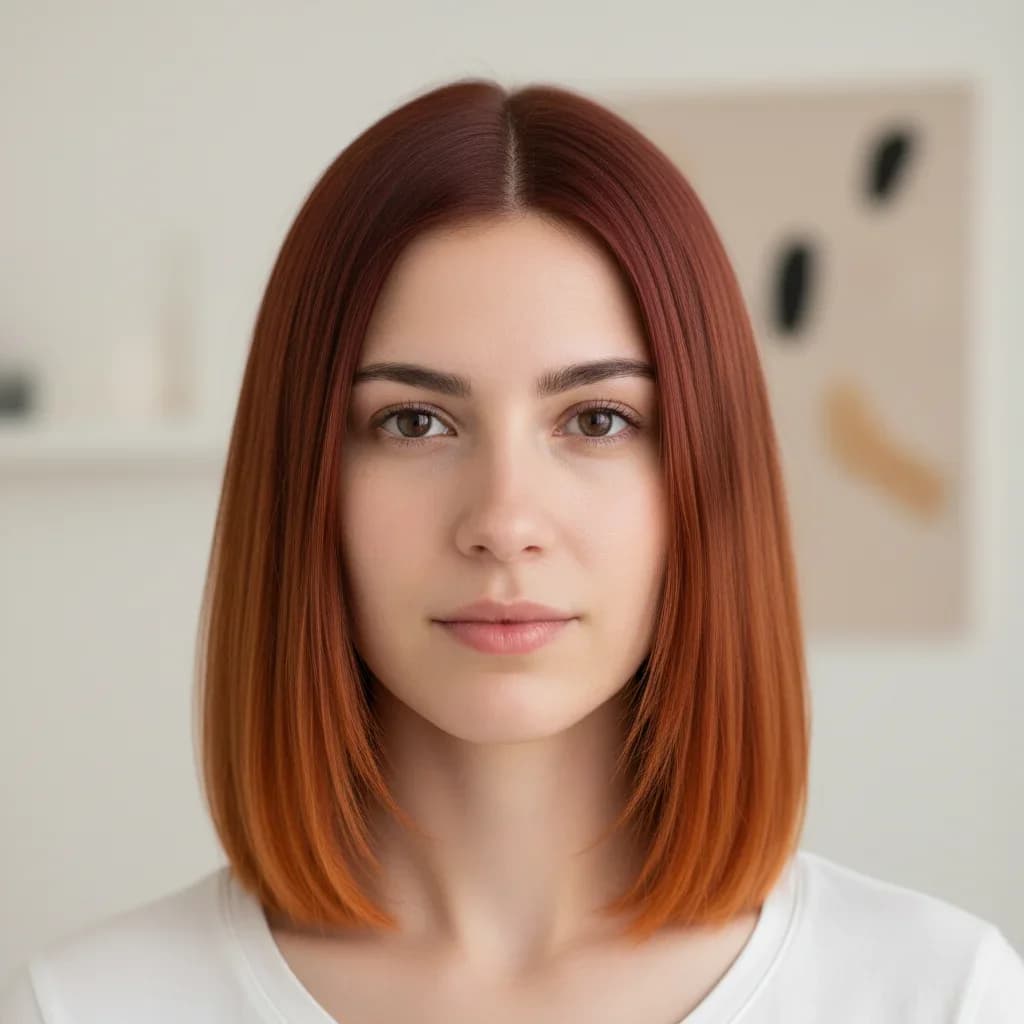Portrait showing before and after hair color transformation