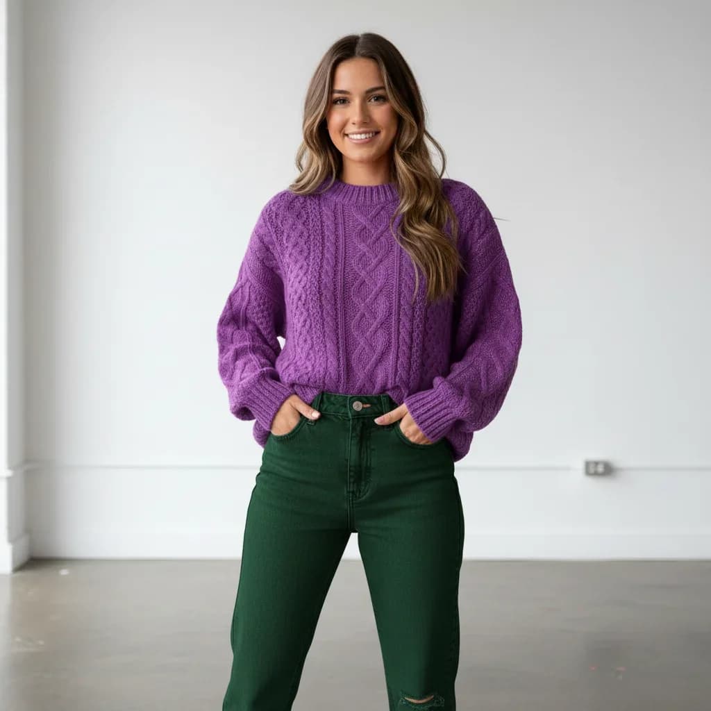 Outfit recolored from neutral to vibrant shade