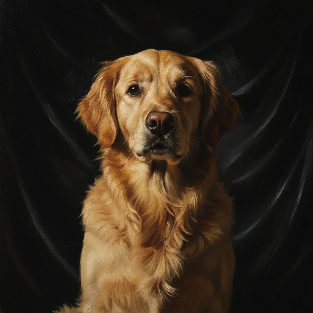 Storybook-style illustration of a dog after