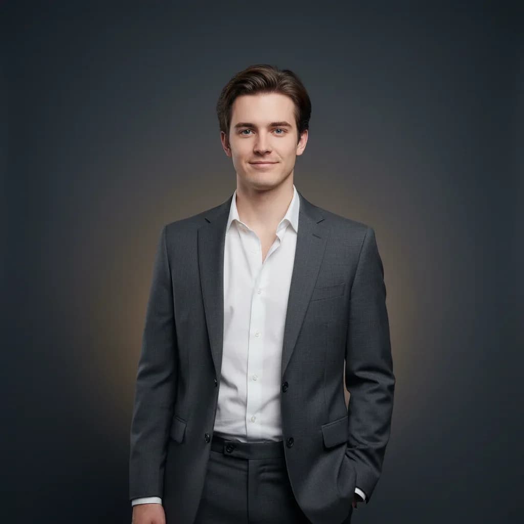 AI-generated professional headshot with studio lighting