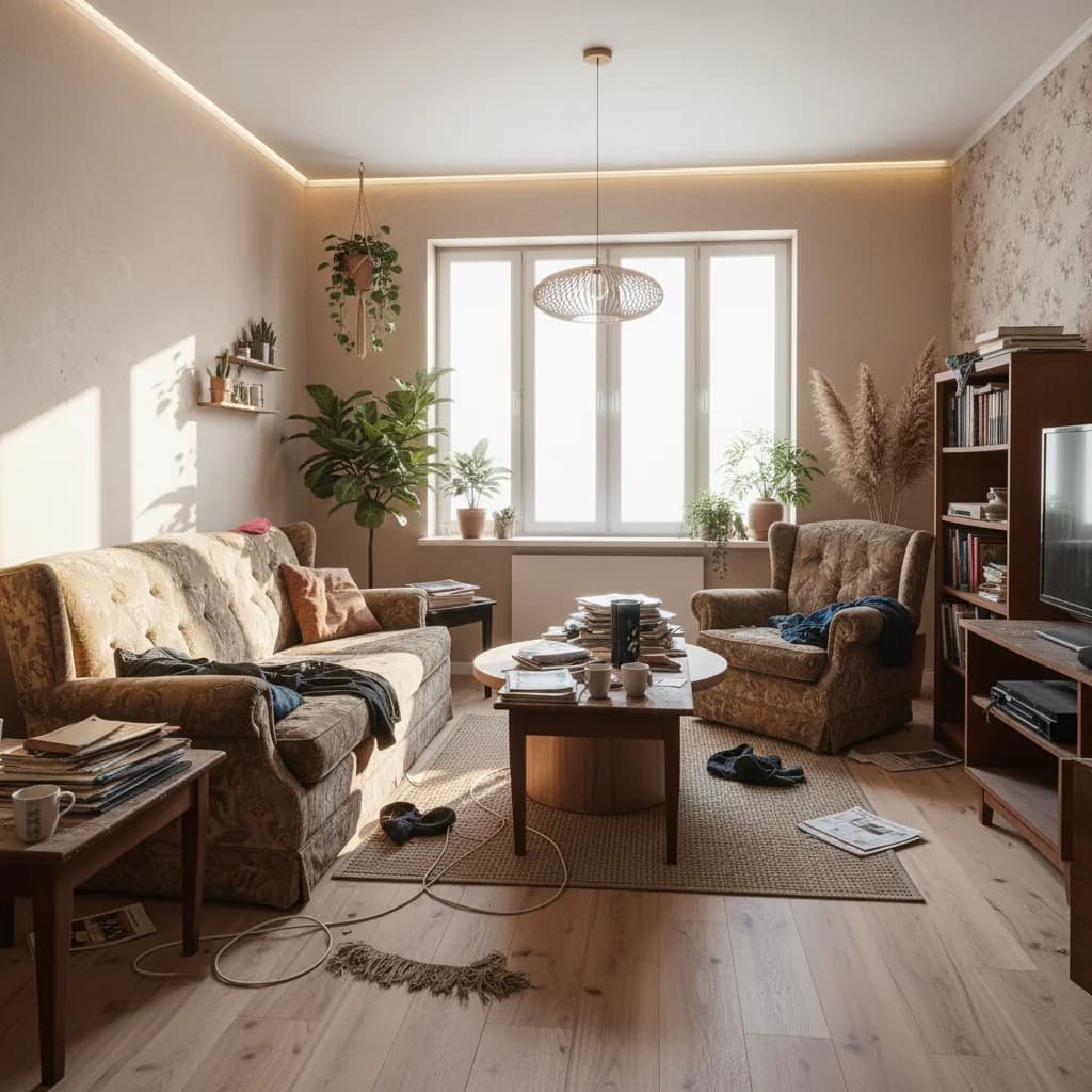 Room transformed with a new interior design concept