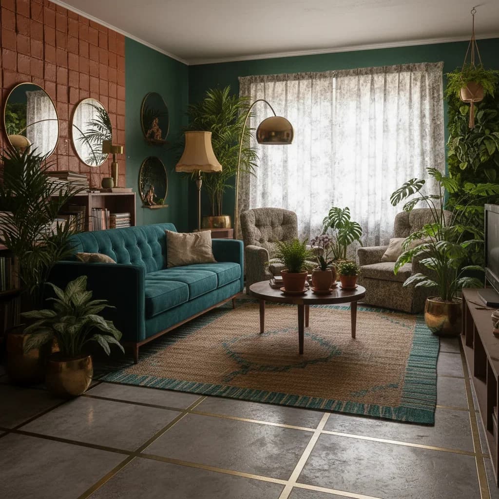 Client-ready interior design concept board after