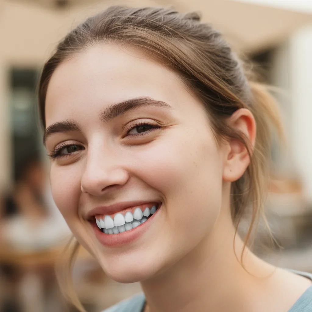 Wedding portrait with evenly whitened smiles after